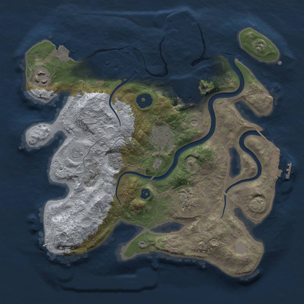 Rust Map: Procedural Map, Size: 3000, Seed: 31916, 11 Monuments