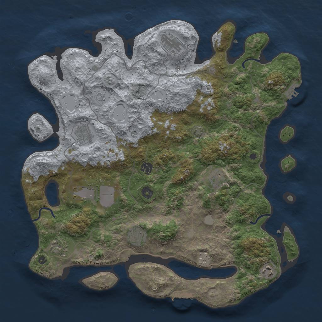 Rust Map: Procedural Map, Size: 4000, Seed: 85462, 17 Monuments