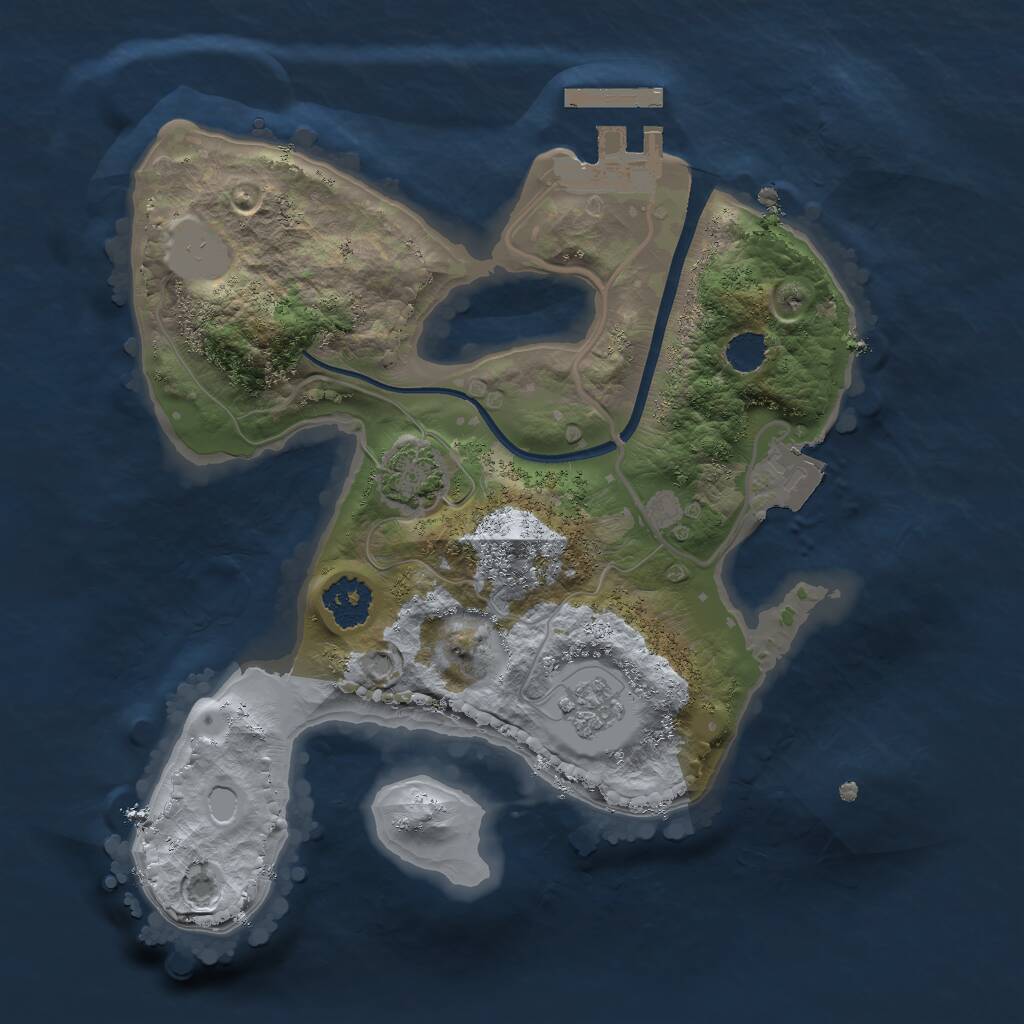Rust Map: Procedural Map, Size: 2100, Seed: 208178812, 4 Monuments