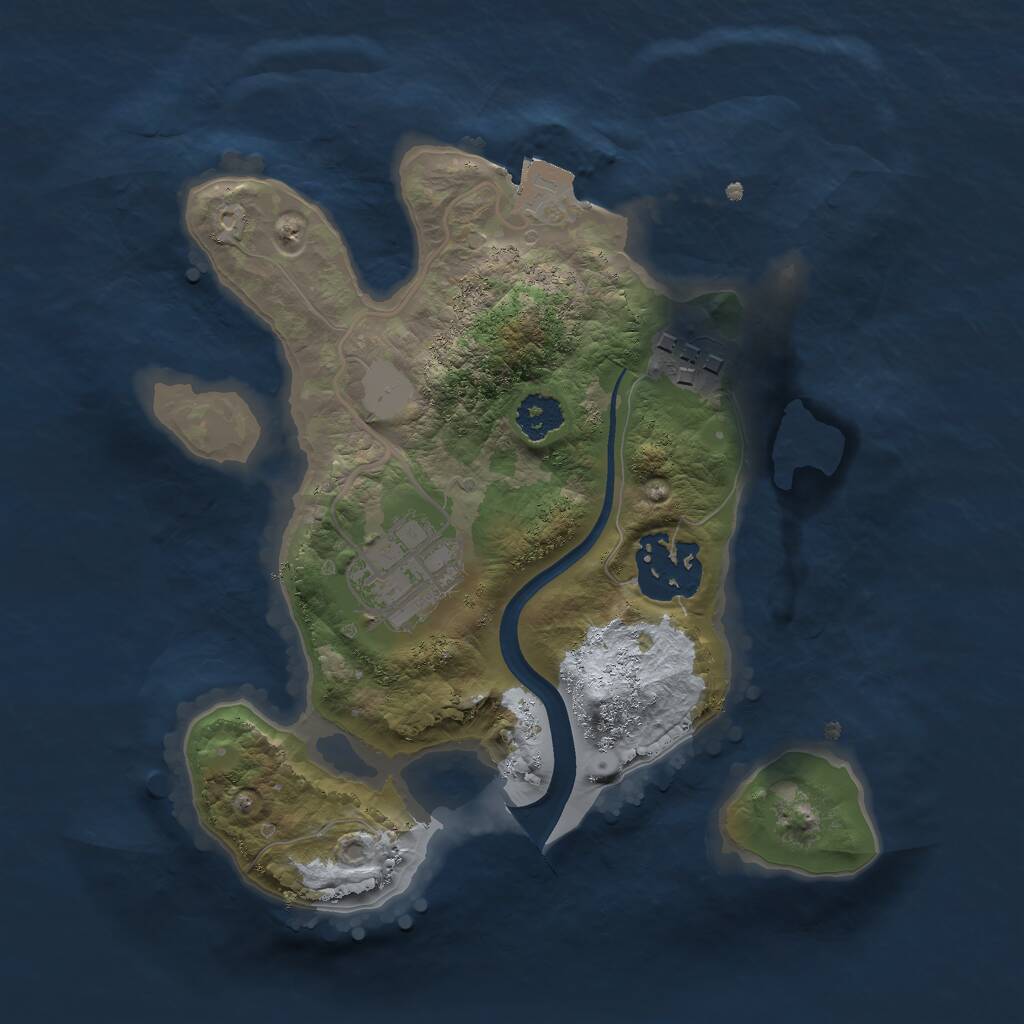Rust Map: Procedural Map, Size: 2250, Seed: 63456737, 4 Monuments