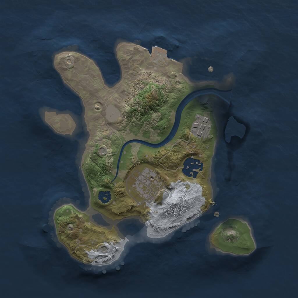 Rust Map: Procedural Map, Size: 2250, Seed: 63456737, 4 Monuments