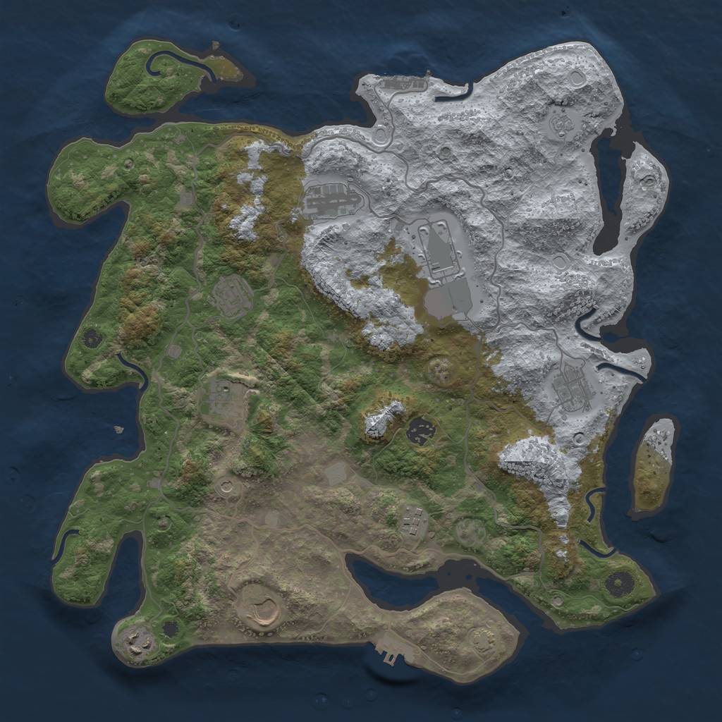 Rust Map: Procedural Map, Size: 4000, Seed: 1769480950, 17 Monuments
