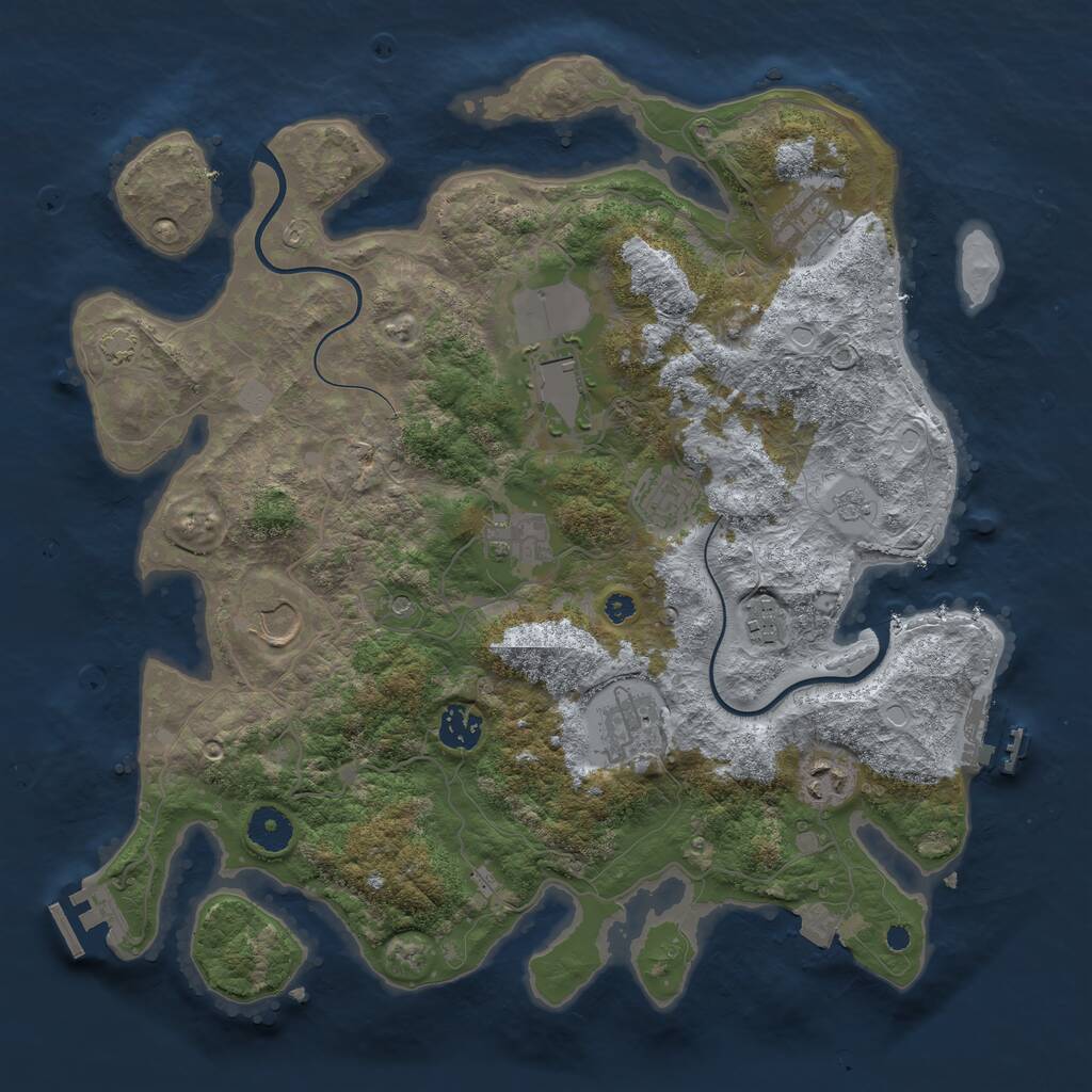 Rust Map: Procedural Map, Size: 3750, Seed: 17163718, 15 Monuments