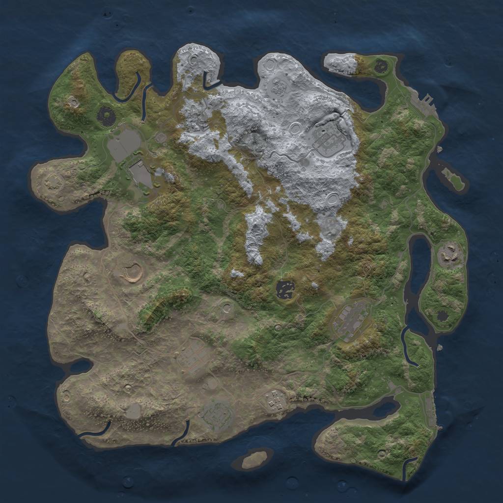 Rust Map: Procedural Map, Size: 3900, Seed: 87278158, 18 Monuments
