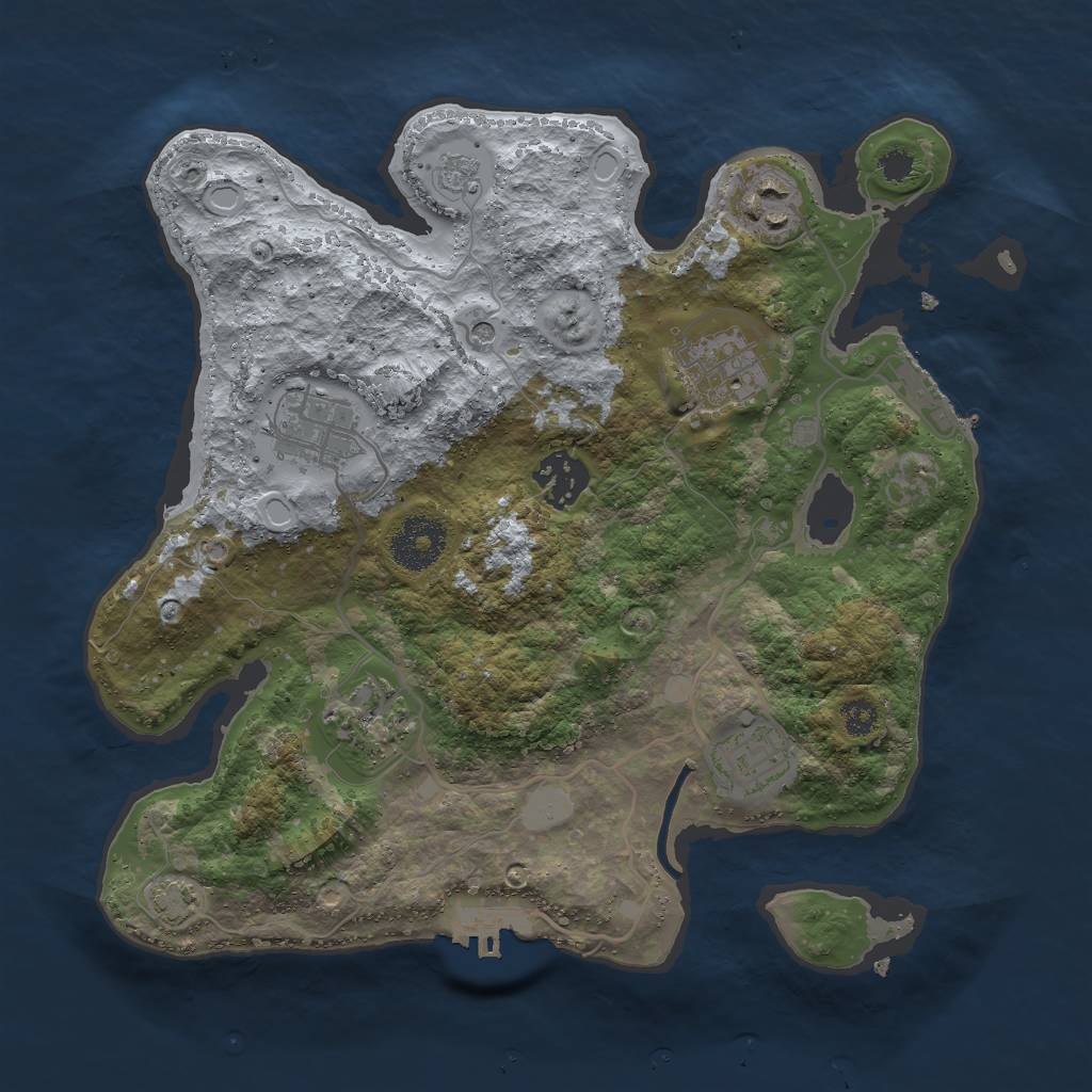 Rust Map: Procedural Map, Size: 3000, Seed: 816665187, 14 Monuments