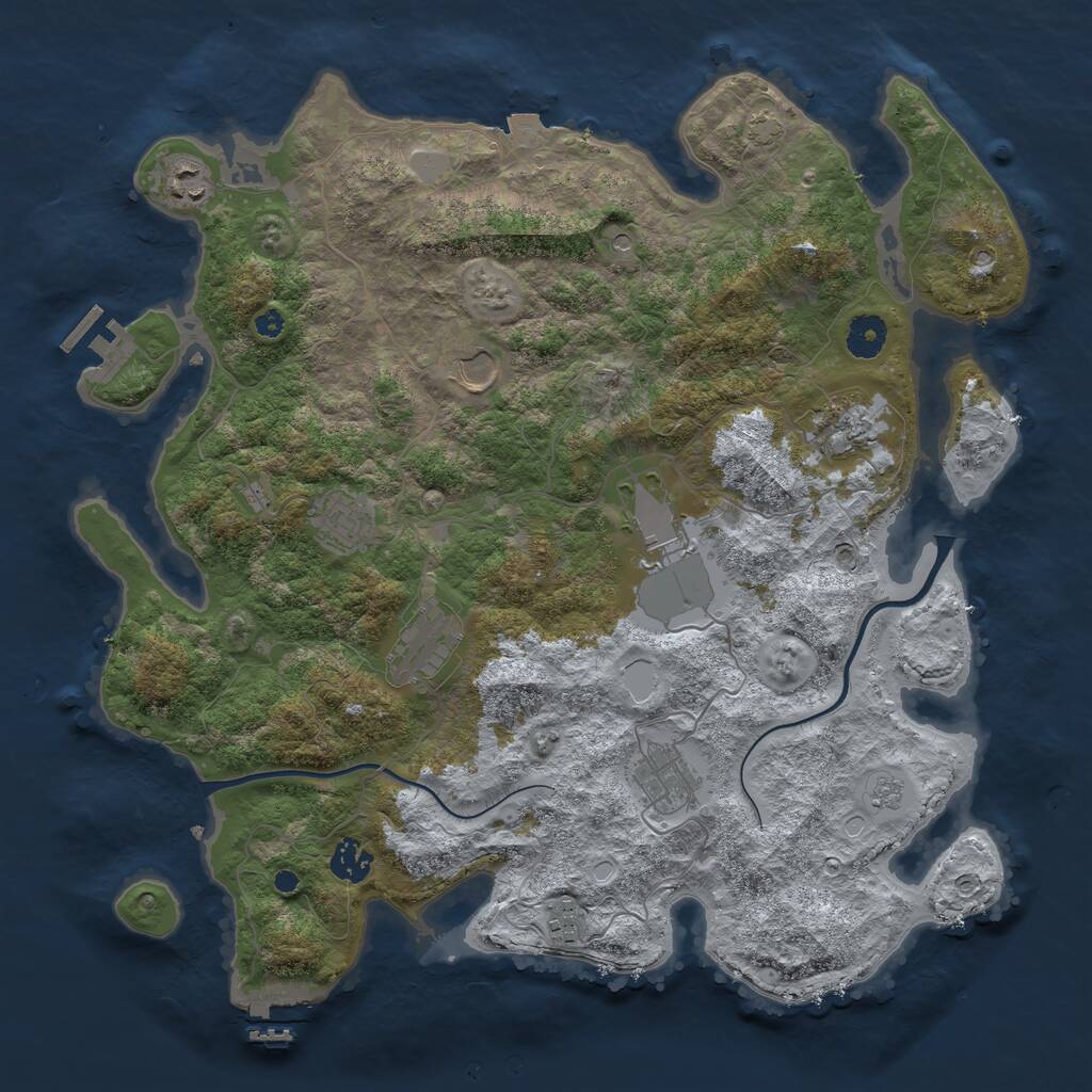 Rust Map: Procedural Map, Size: 3900, Seed: 28790423, 15 Monuments