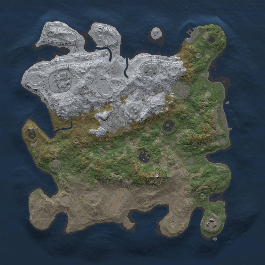 Rust Map: Procedural Map, Size: 3400, Seed: 78640640, 15 Monuments