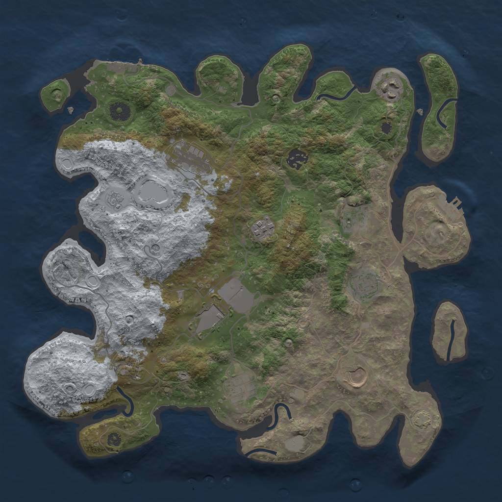 Rust Map: Procedural Map, Size: 3700, Seed: 18110429, 18 Monuments