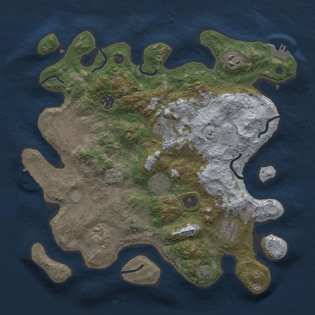Rust Map: Procedural Map, Size: 3400, Seed: 9267835, 16 Monuments