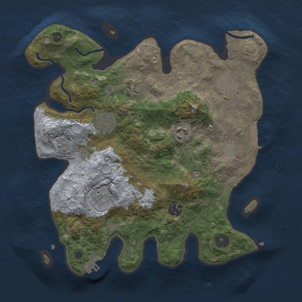 Rust Map: Procedural Map, Size: 3200, Seed: 76, 14 Monuments