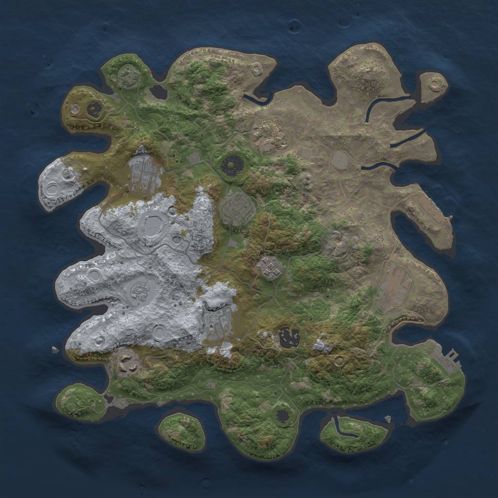 Rust Map: Procedural Map, Size: 3400, Seed: 68309155, 16 Monuments