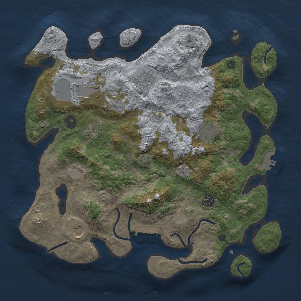 Rust Map: Procedural Map, Size: 3550, Seed: 92943916, 15 Monuments