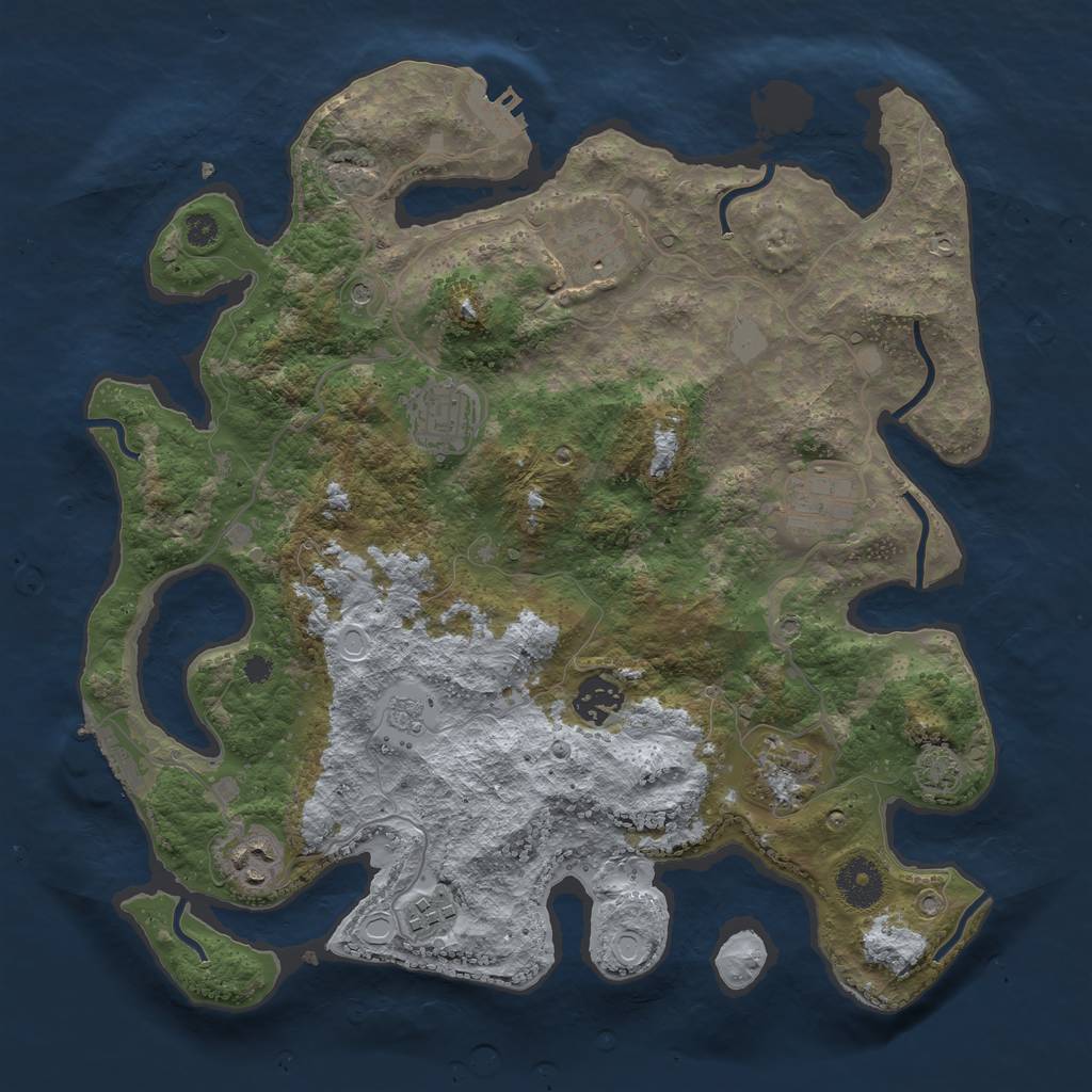 Rust Map: Procedural Map, Size: 3450, Seed: 4525116, 15 Monuments