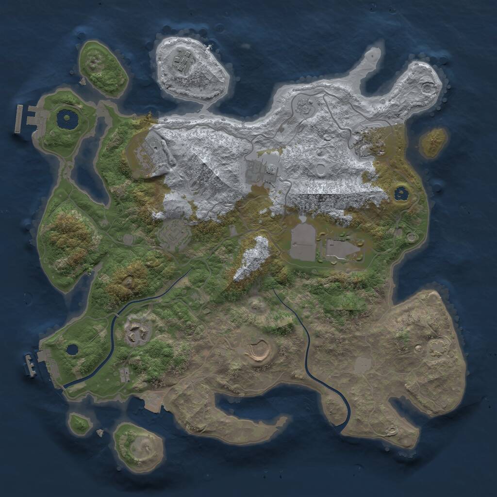 Rust Map: Procedural Map, Size: 3500, Seed: 30213515, 13 Monuments