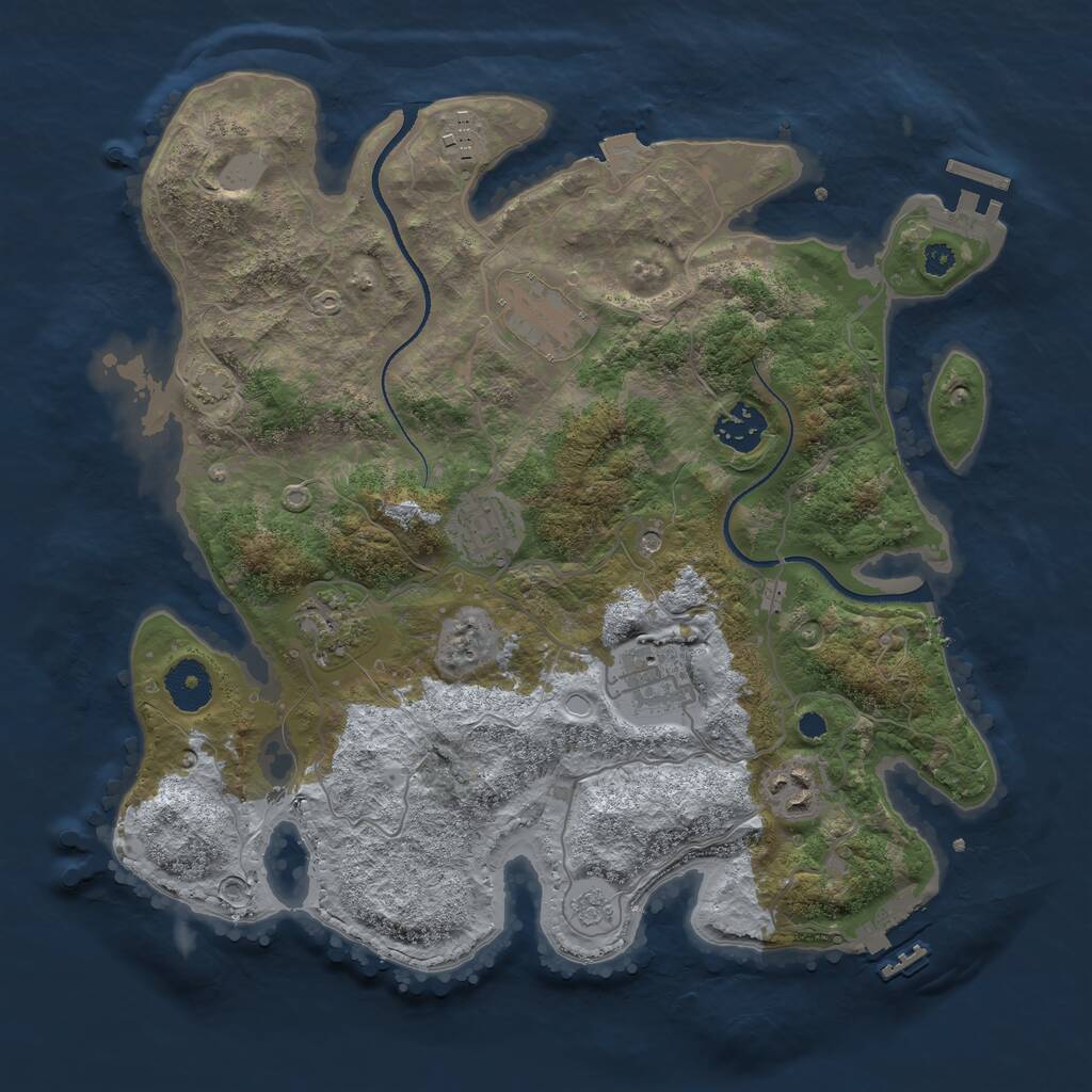 Rust Map: Procedural Map, Size: 3400, Seed: 28090351, 13 Monuments