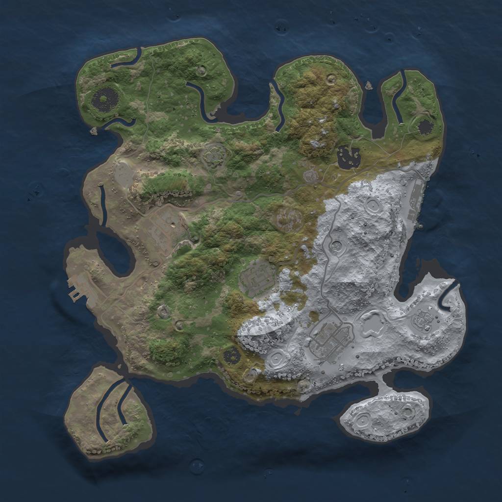 Rust Map: Procedural Map, Size: 3000, Seed: 2016, 12 Monuments