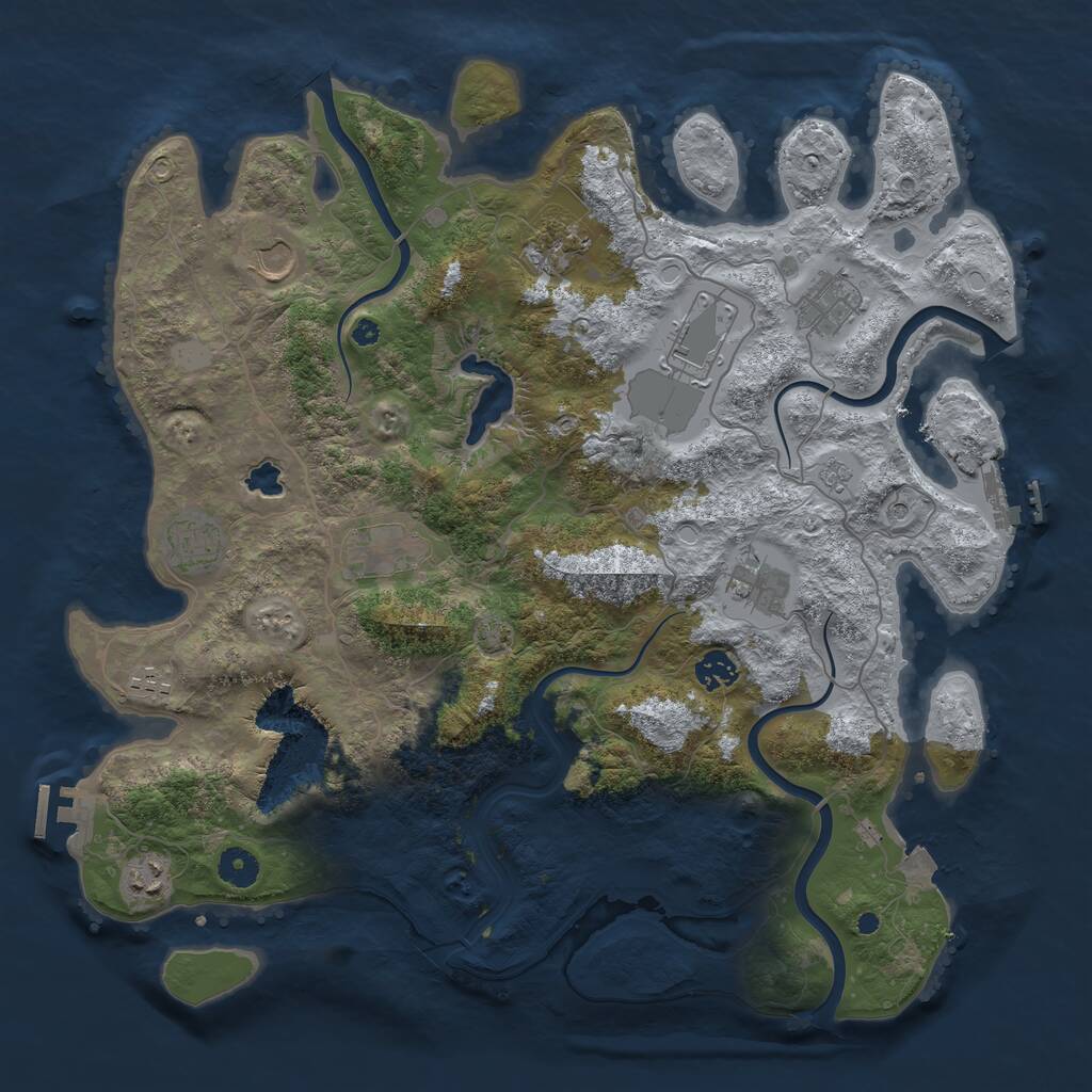 Rust Map: Procedural Map, Size: 4100, Seed: 99011621, 16 Monuments