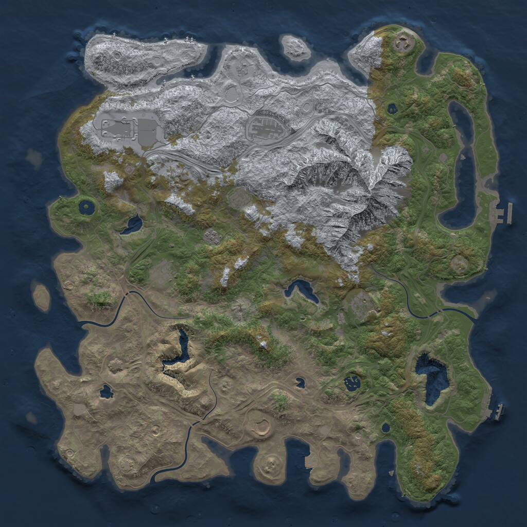 Rust Map: Procedural Map, Size: 5000, Seed: 19112002, 16 Monuments