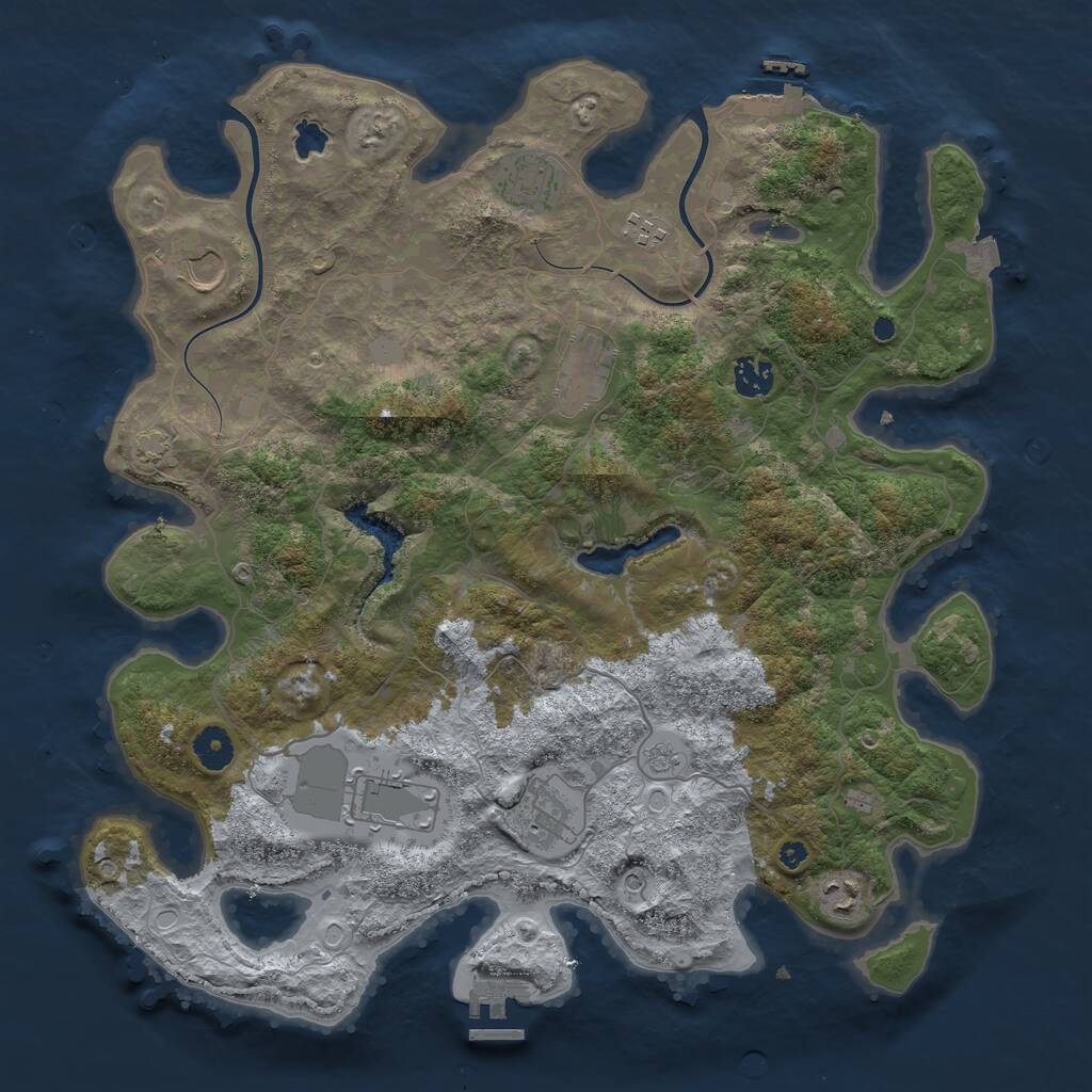 Rust Map: Procedural Map, Size: 4000, Seed: 479400744, 14 Monuments