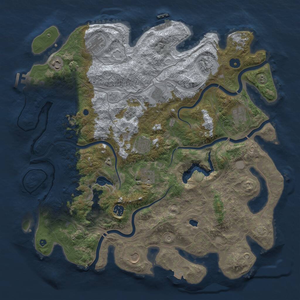 Rust Map: Procedural Map, Size: 4250, Seed: 1180, 16 Monuments