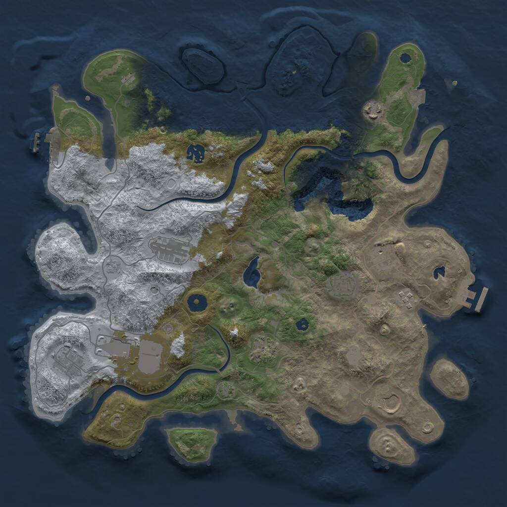 Rust Map: Procedural Map, Size: 4000, Seed: 13745030, 16 Monuments