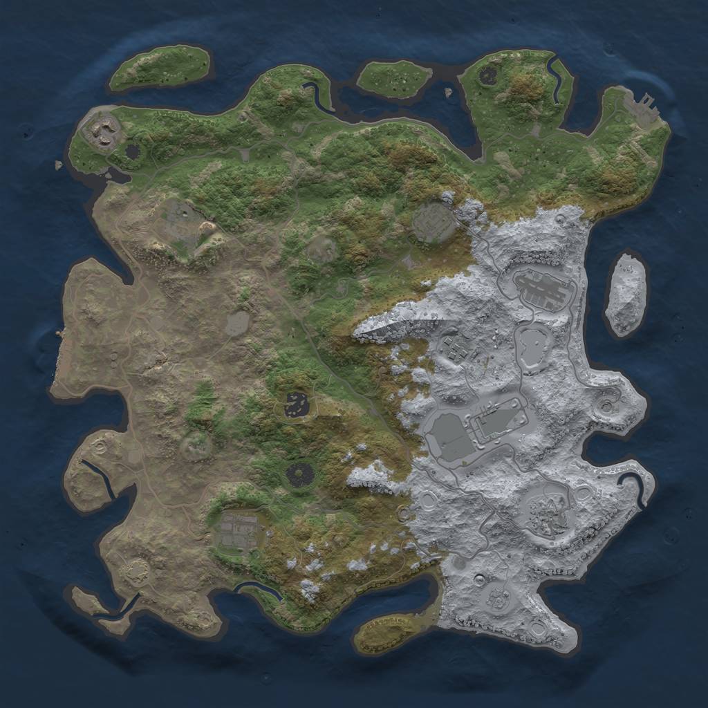 Rust Map: Procedural Map, Size: 4000, Seed: 39716730, 17 Monuments