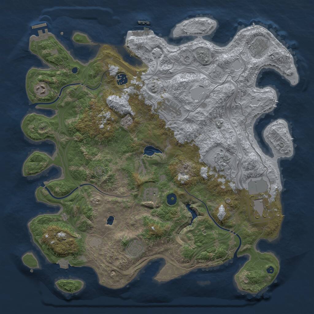 Rust Map: Procedural Map, Size: 4250, Seed: 1402516124, 15 Monuments