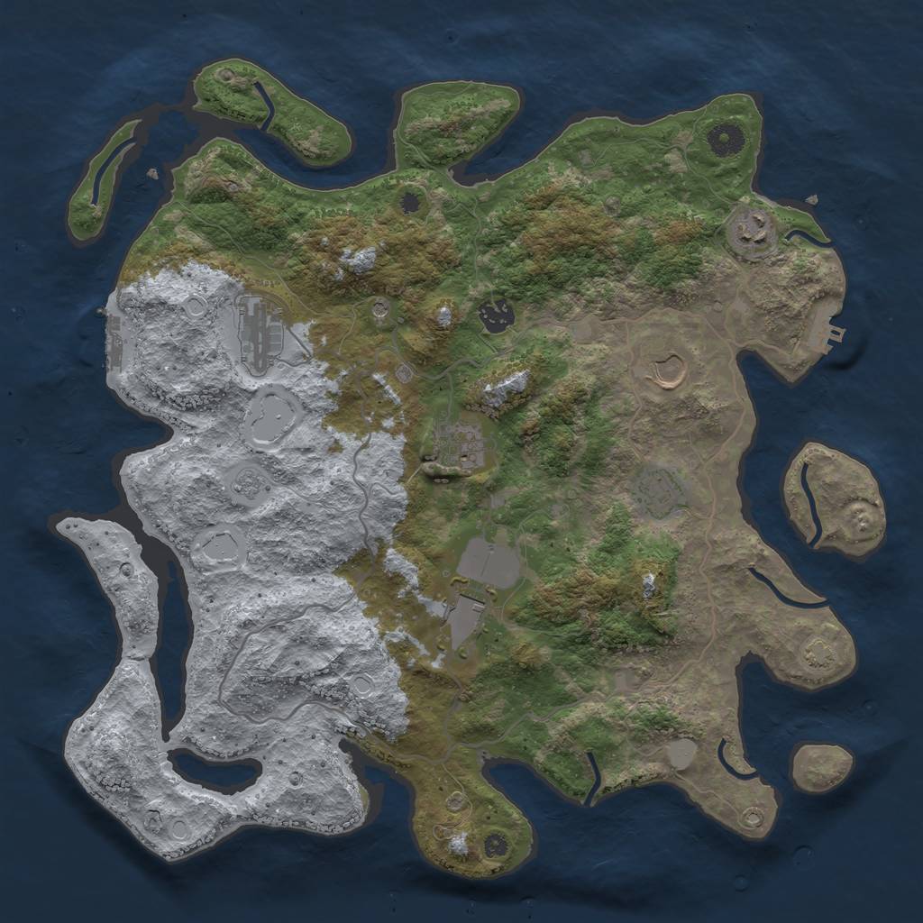Rust Map: Procedural Map, Size: 4000, Seed: 218962, 15 Monuments