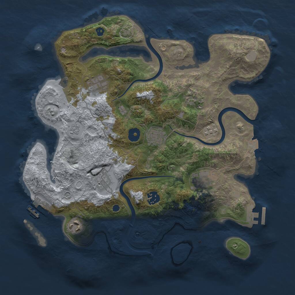 Rust Map: Procedural Map, Size: 3400, Seed: 80130563, 14 Monuments