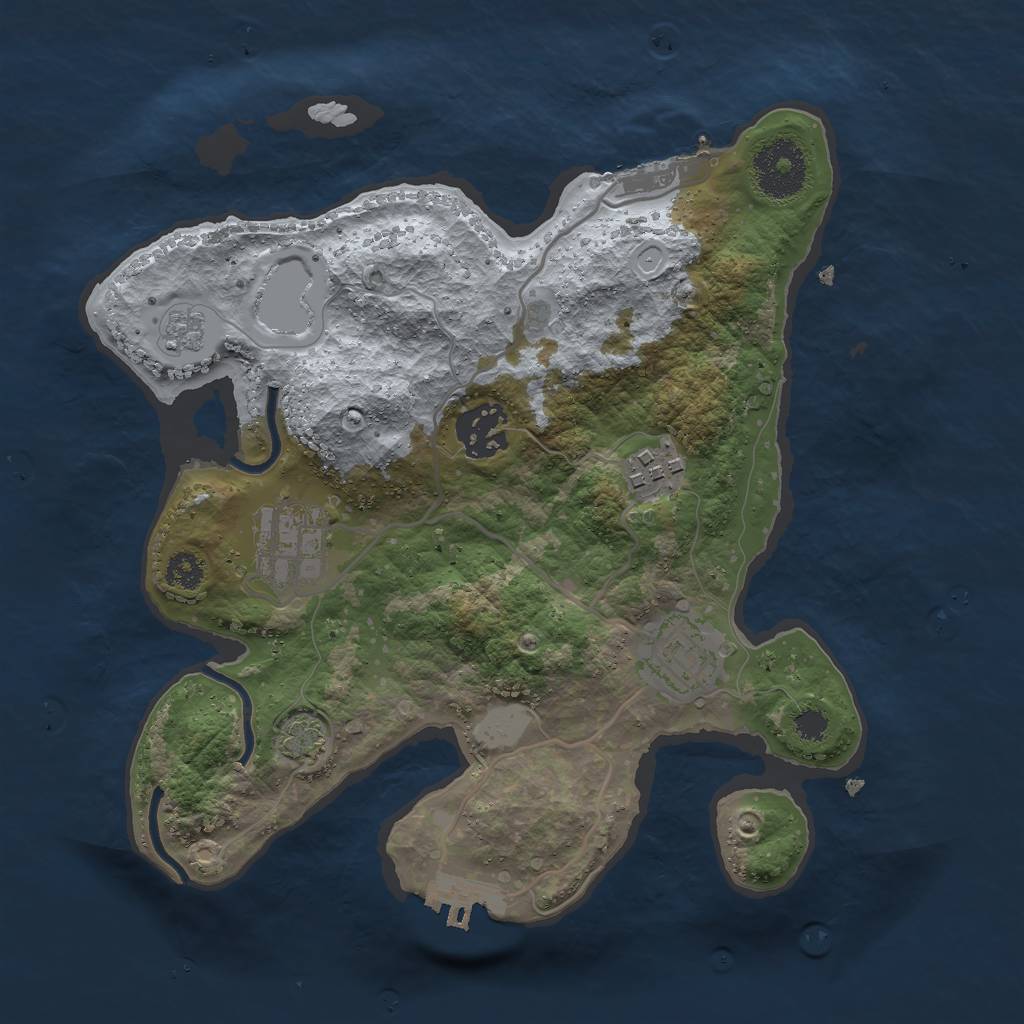 Rust Map: Procedural Map, Size: 2800, Seed: 1225226, 11 Monuments