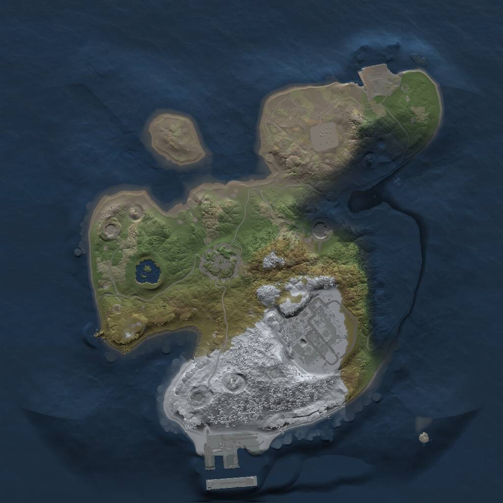 Rust Map: Procedural Map, Size: 2000, Seed: 304978949, 5 Monuments