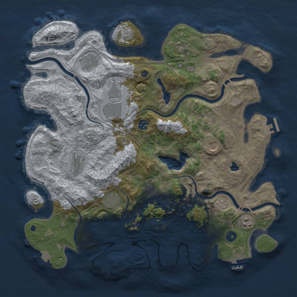Rust Map: Procedural Map, Size: 4250, Seed: 1693418, 16 Monuments