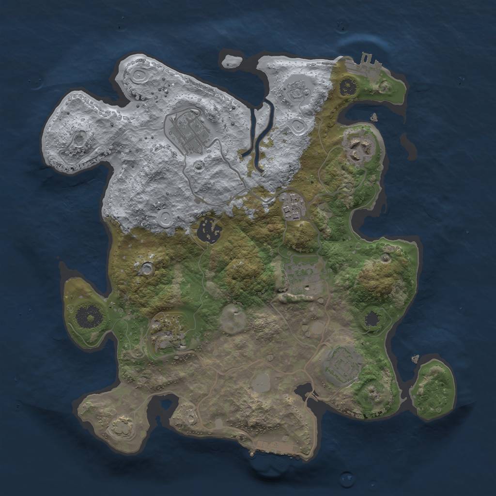 Rust Map: Procedural Map, Size: 3000, Seed: 457126, 14 Monuments