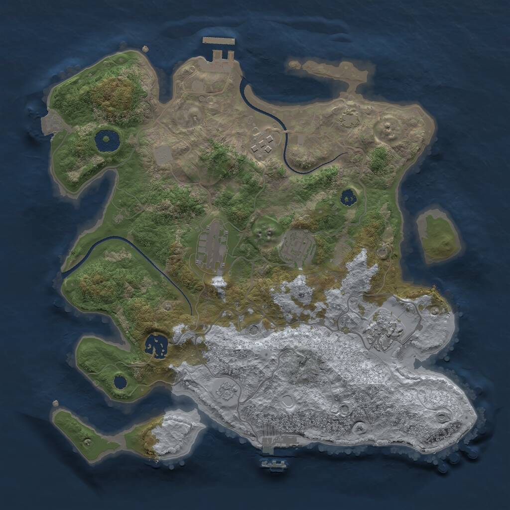 Rust Map: Procedural Map, Size: 3200, Seed: 431400403, 11 Monuments