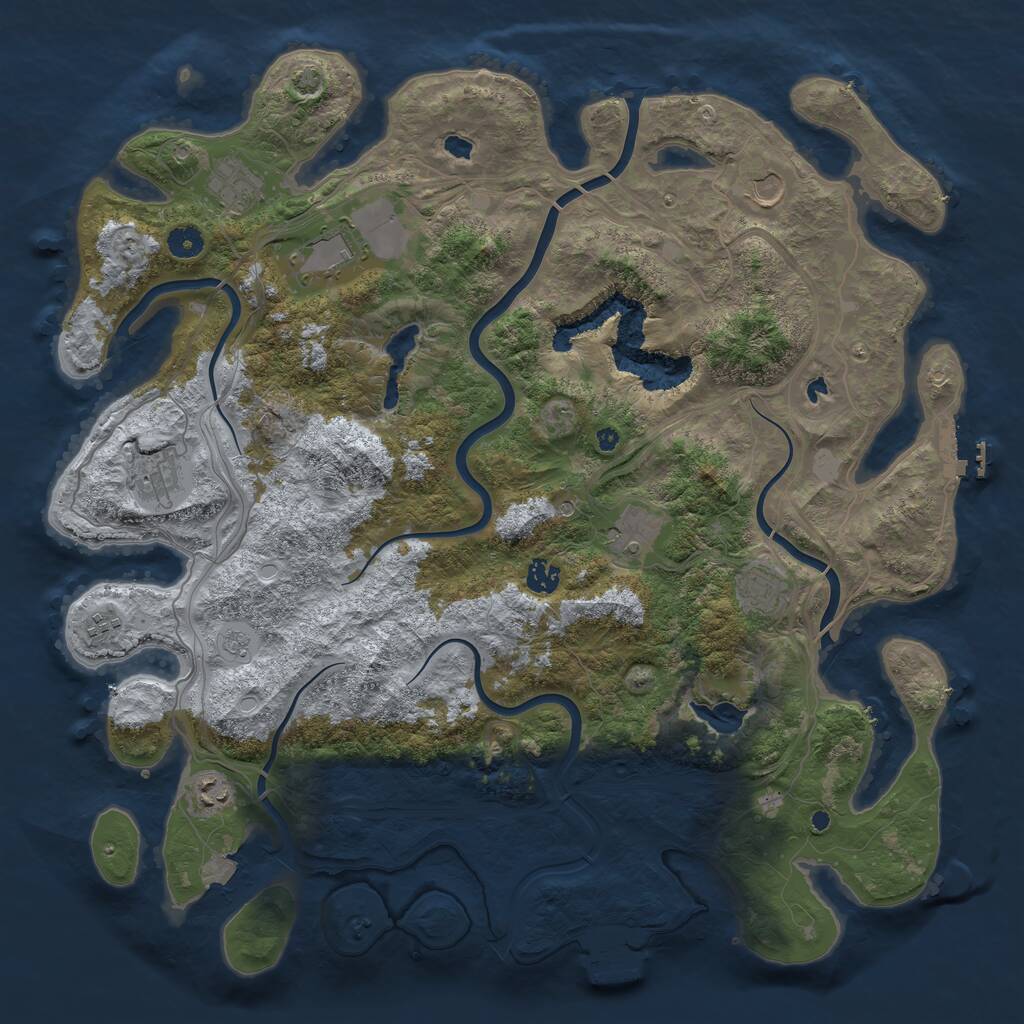 Rust Map: Procedural Map, Size: 4500, Seed: 2546838, 15 Monuments