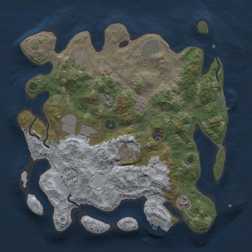 Rust Map: Procedural Map, Size: 3500, Seed: 252, 16 Monuments