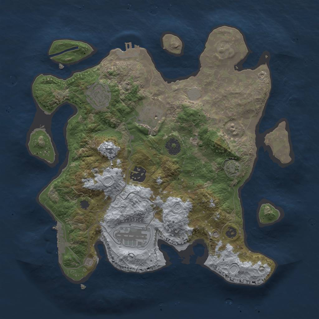 Rust Map: Procedural Map, Size: 3000, Seed: 806149827, 10 Monuments