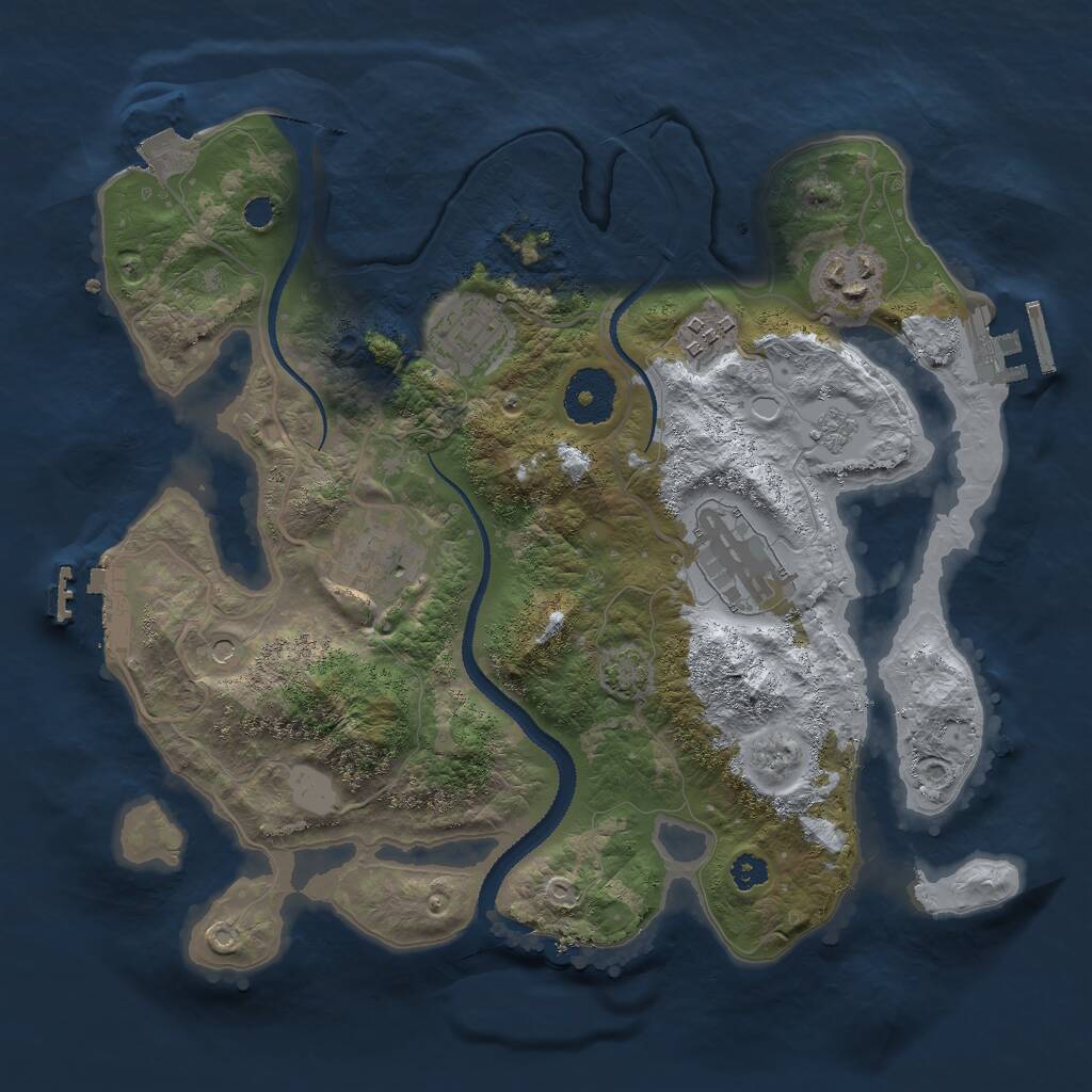 Rust Map: Procedural Map, Size: 3000, Seed: 4260153, 11 Monuments