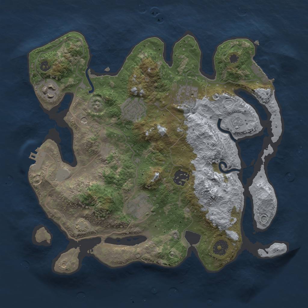 Rust Map: Procedural Map, Size: 3000, Seed: 4260153, 13 Monuments