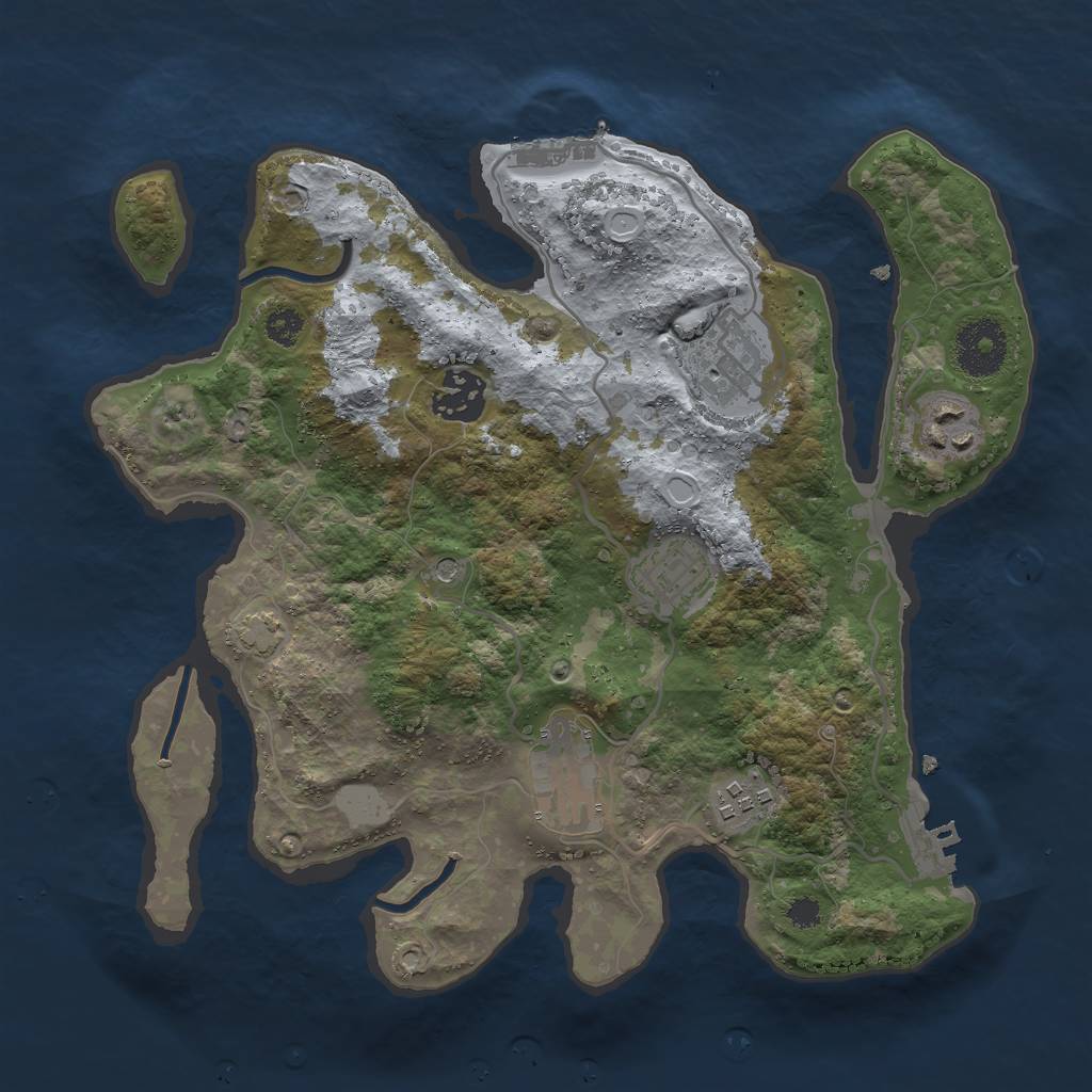 Rust Map: Procedural Map, Size: 3000, Seed: 30411, 13 Monuments