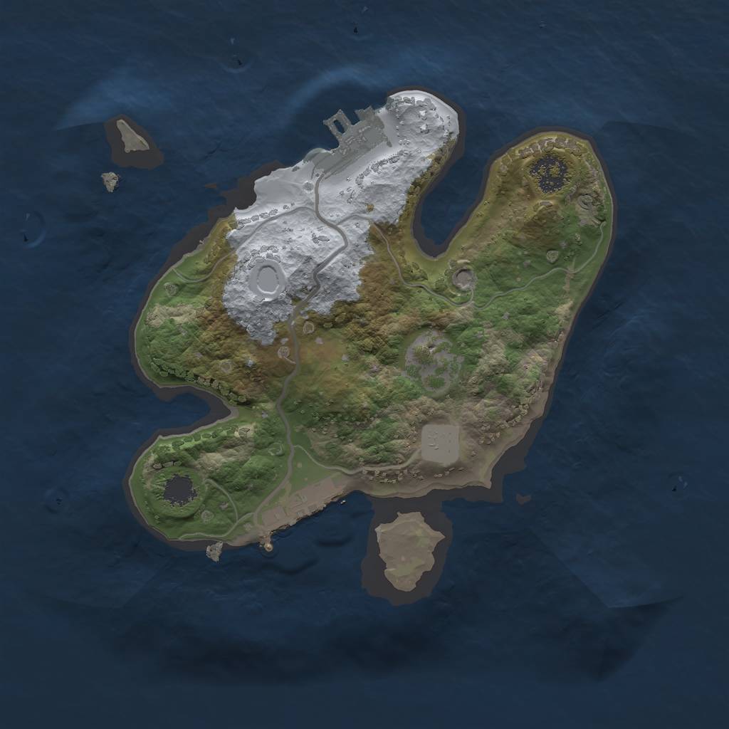 Rust Map: Procedural Map, Size: 2000, Seed: 230519, 5 Monuments