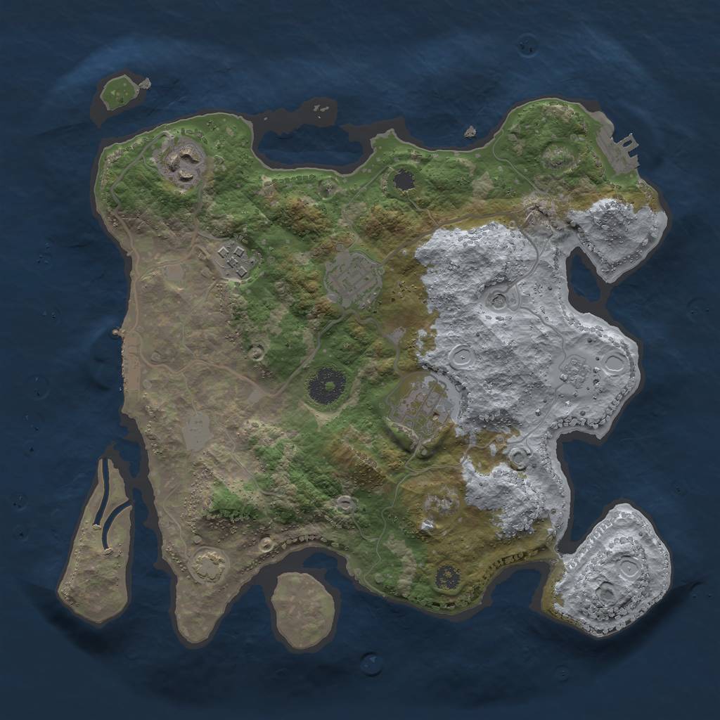 Rust Map: Procedural Map, Size: 3000, Seed: 4332, 12 Monuments