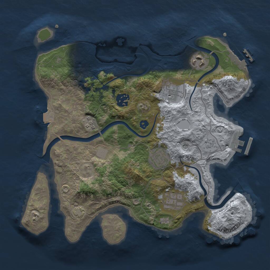 Rust Map: Procedural Map, Size: 3000, Seed: 4332, 12 Monuments