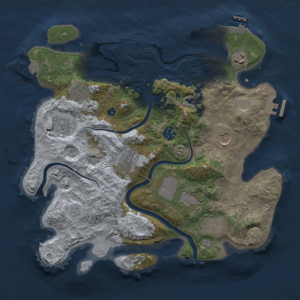 Rust Map: Procedural Map, Size: 3500, Seed: 2147424751, 15 Monuments