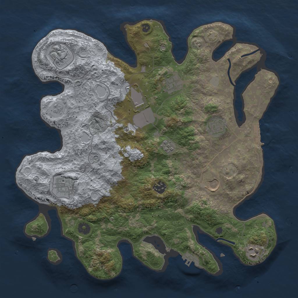 Rust Map: Procedural Map, Size: 3600, Seed: 46, 17 Monuments