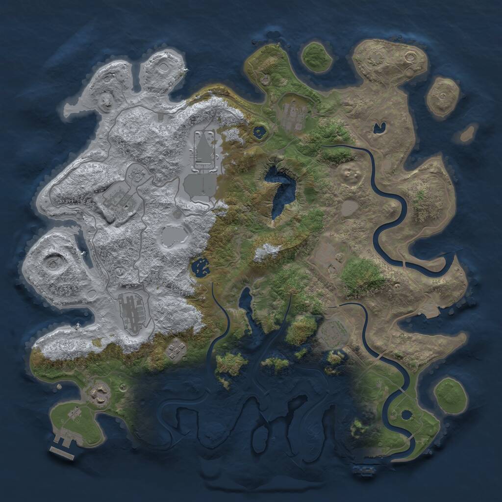 Rust Map: Procedural Map, Size: 4000, Seed: 1696606749, 15 Monuments