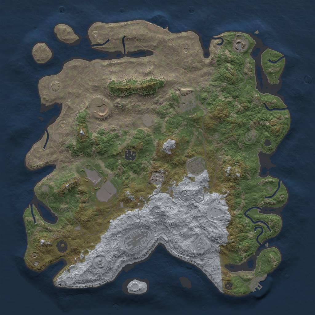 Rust Map: Procedural Map, Size: 4000, Seed: 1621203557, 16 Monuments