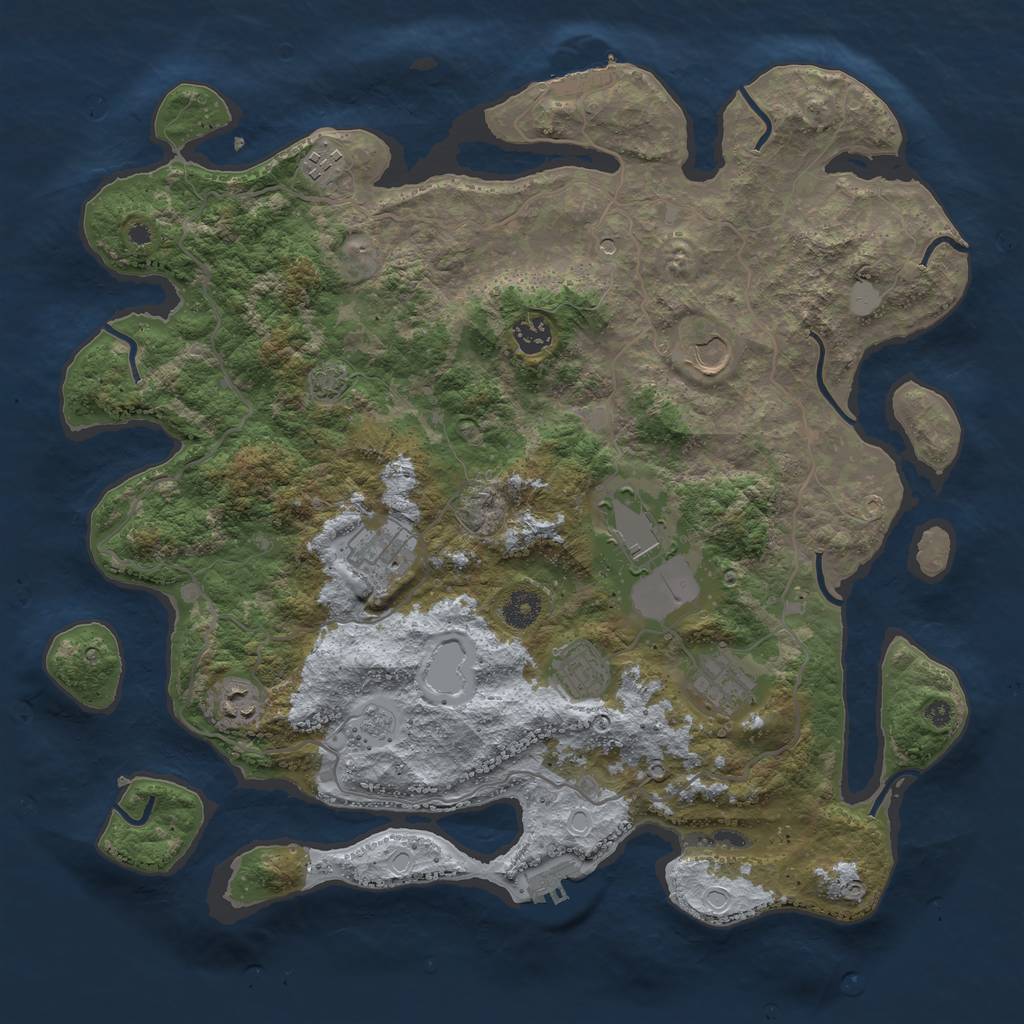 Rust Map: Procedural Map, Size: 4000, Seed: 1450072633, 16 Monuments