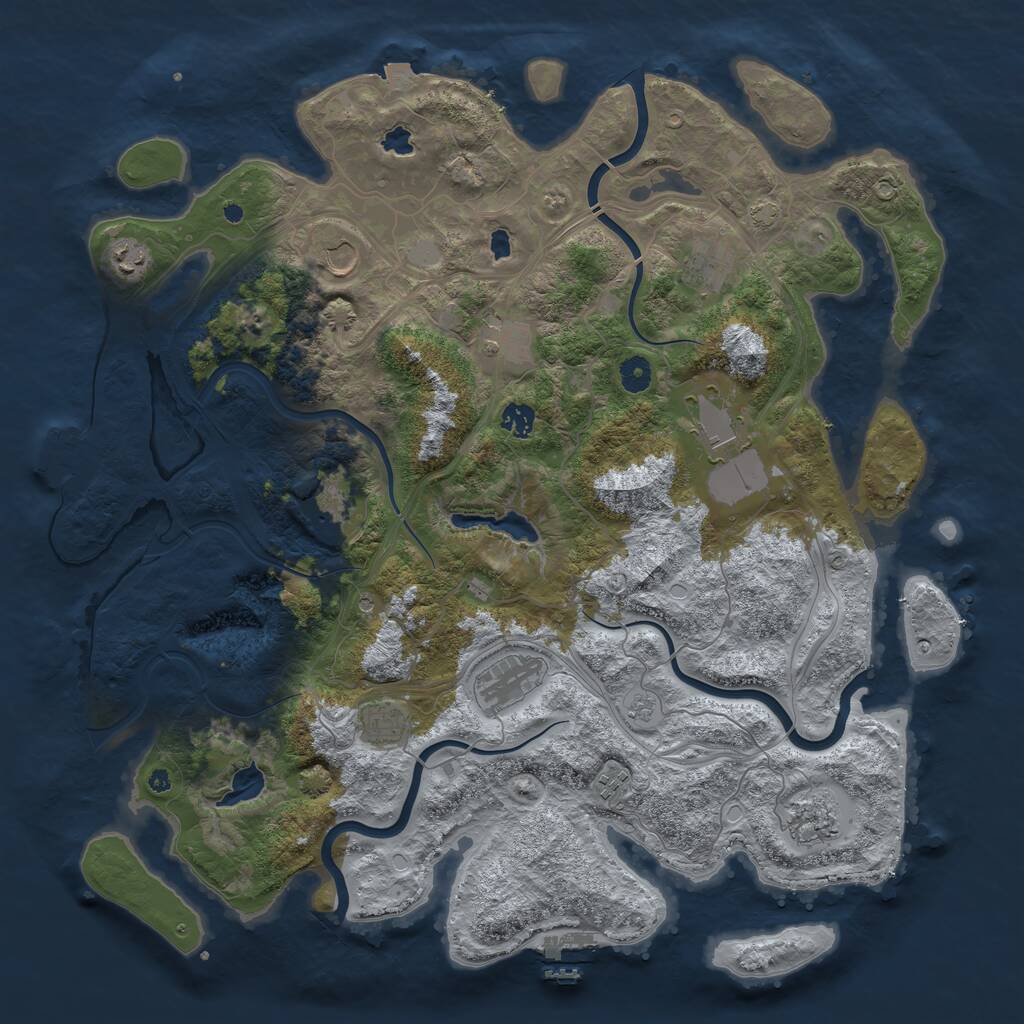 Rust Map: Procedural Map, Size: 4500, Seed: 362343120, 17 Monuments