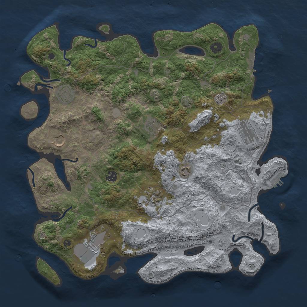 Rust Map: Procedural Map, Size: 4000, Seed: 6325096, 17 Monuments